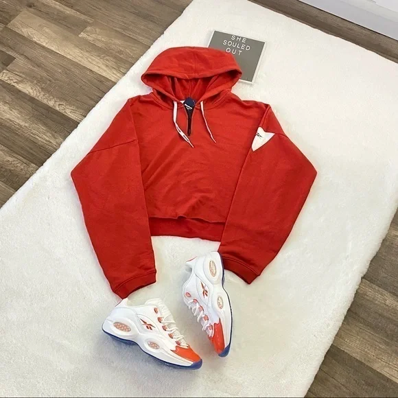 REEBOK x CUTE AF Cropped Oversized Hoodie | Brand New W. Tags - Picture 1 of 3